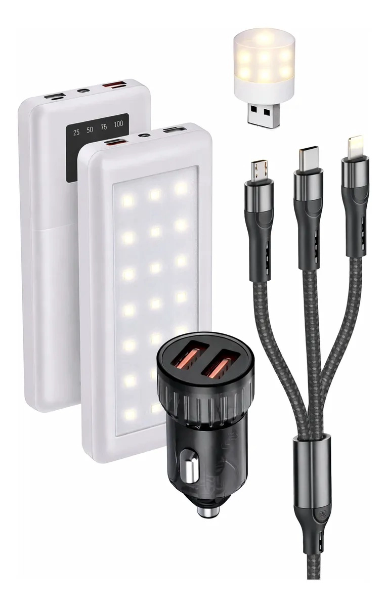 IRM POWER BANK IRM 22000 MAH Y22 CON LUZ LED, CARGA RAPIDA UNIVERSAL, EL KIT INCLUYE CABLE 3 EN 1 120CM