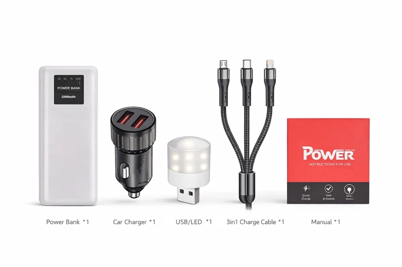 POWER BANK IRM 22000 MAH Y22 CON LUZ LED, CARGA RAPIDA UNIVERSAL, EL KIT INCLUYE CABLE 3 EN 1 120CM - 3