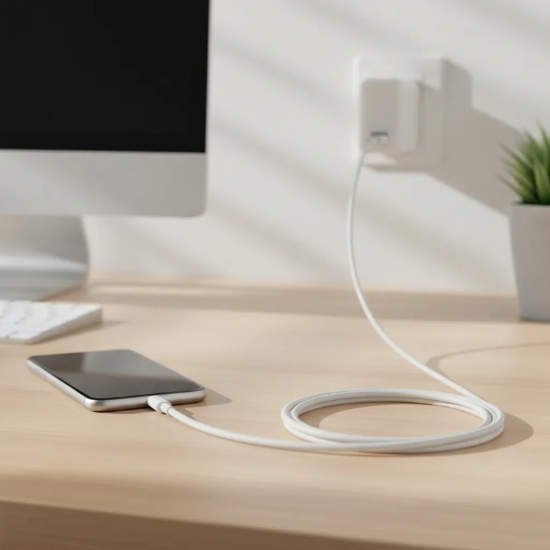 CABLE USB CARGA RAPIDA PARA IPHONE LIGHTNING 1MT BLANCO - 4