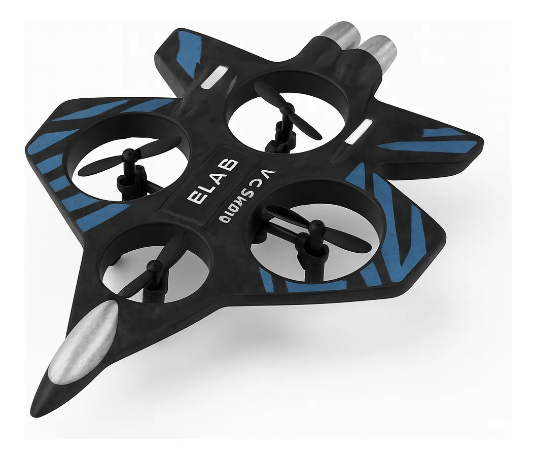 AVION TELEDIRIGIDO RC TRUNDER CHARGE 2.4 GHZ AERO JET DRONE AZUL CON MOTOR DE 4 TURBINAS - 1