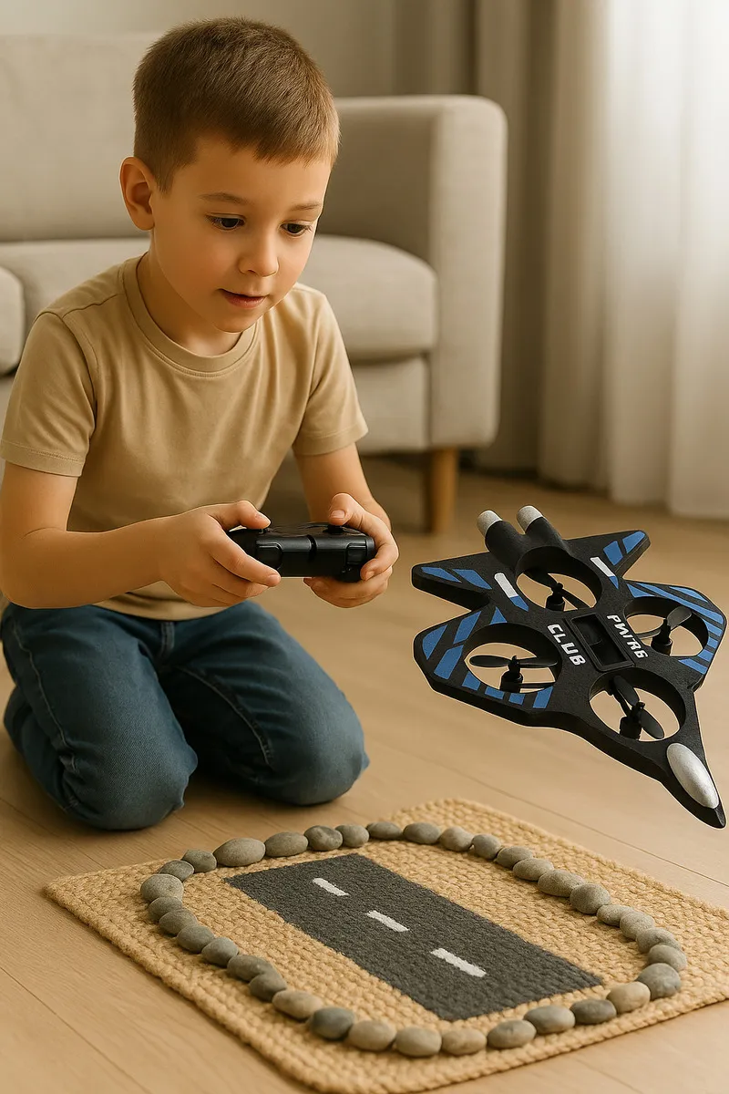 AVION TELEDIRIGIDO RC TRUNDER CHARGE 2.4 GHZ AERO JET DRONE AZUL CON MOTOR DE 4 TURBINAS - 3