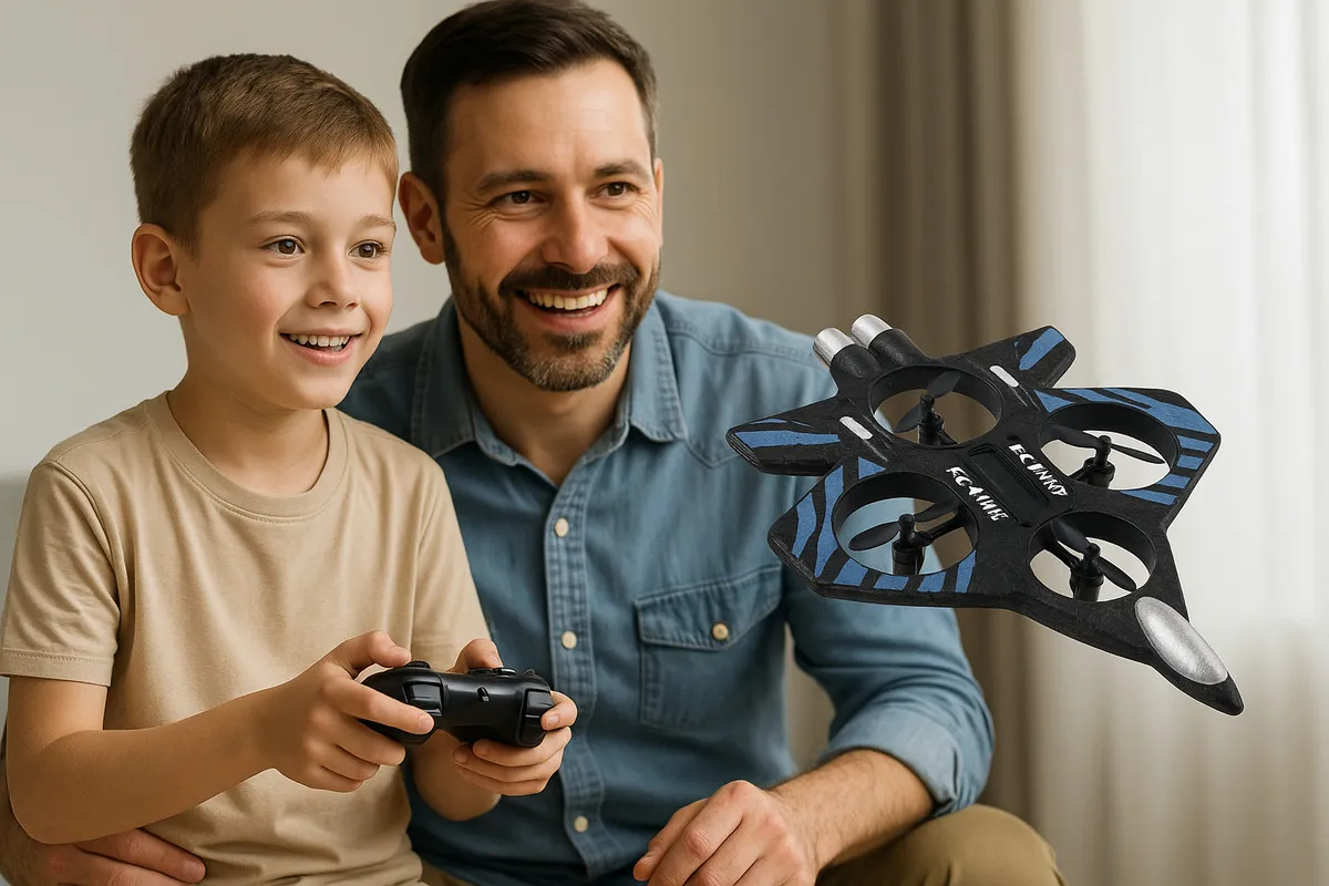 AVION TELEDIRIGIDO RC TRUNDER CHARGE 2.4 GHZ AERO JET DRONE AZUL CON MOTOR DE 4 TURBINAS - 4