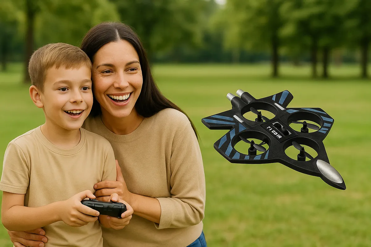 AVION TELEDIRIGIDO RC TRUNDER CHARGE 2.4 GHZ AERO JET DRONE AZUL CON MOTOR DE 4 TURBINAS - 5