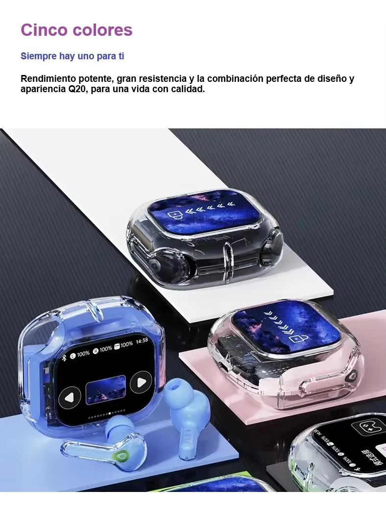 AUDIFONOS INALAMBRICOS AIR MAX CON PANTALLA LED TACTIL, SONIDO HIFI ESTEREO, CANCELACION DE RUIDO - 6