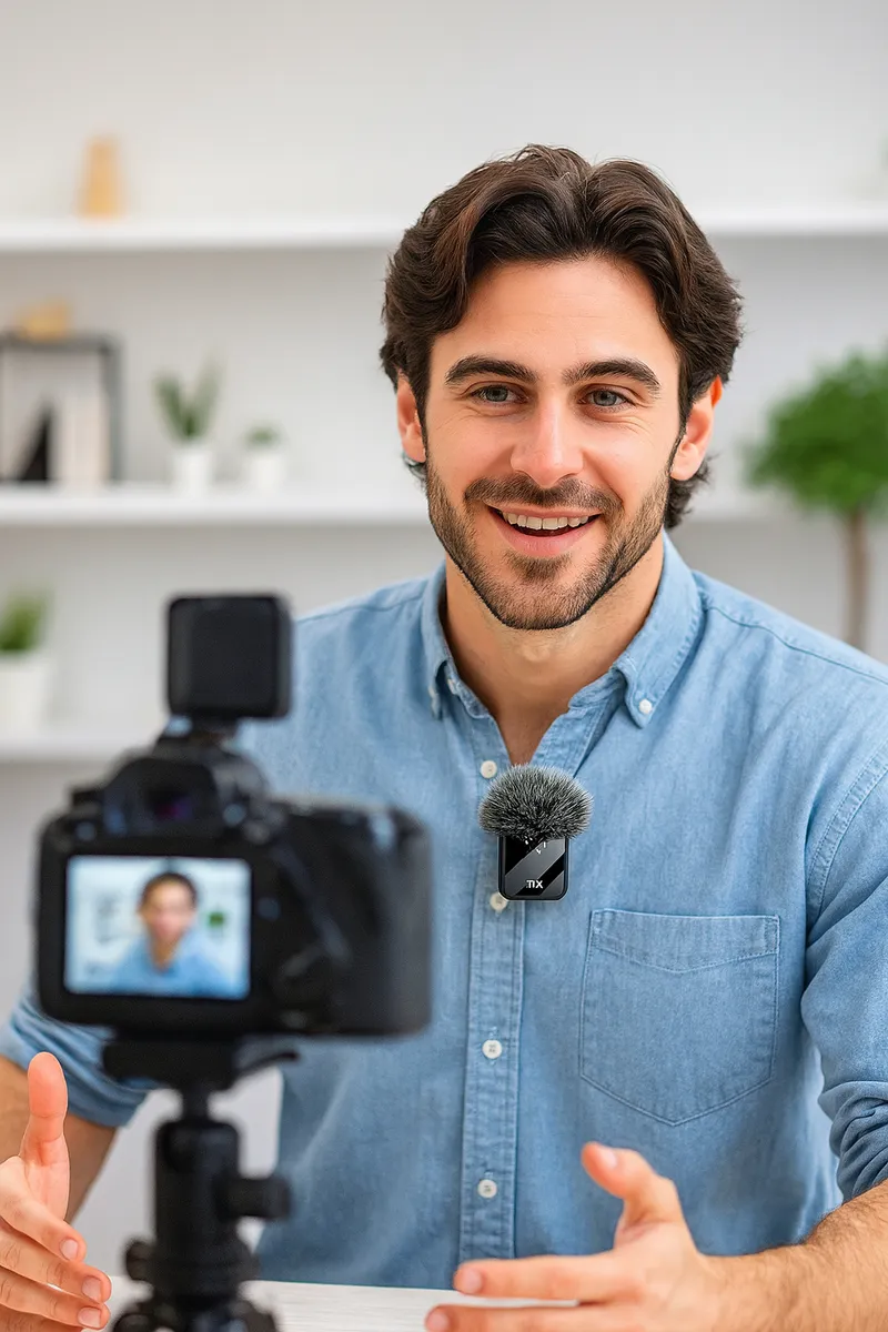MICROFONO INALAMBRICO F11-2 10H BATERIA PARA CELULAR CAMARA VLOG ENTREVISTAS - 2