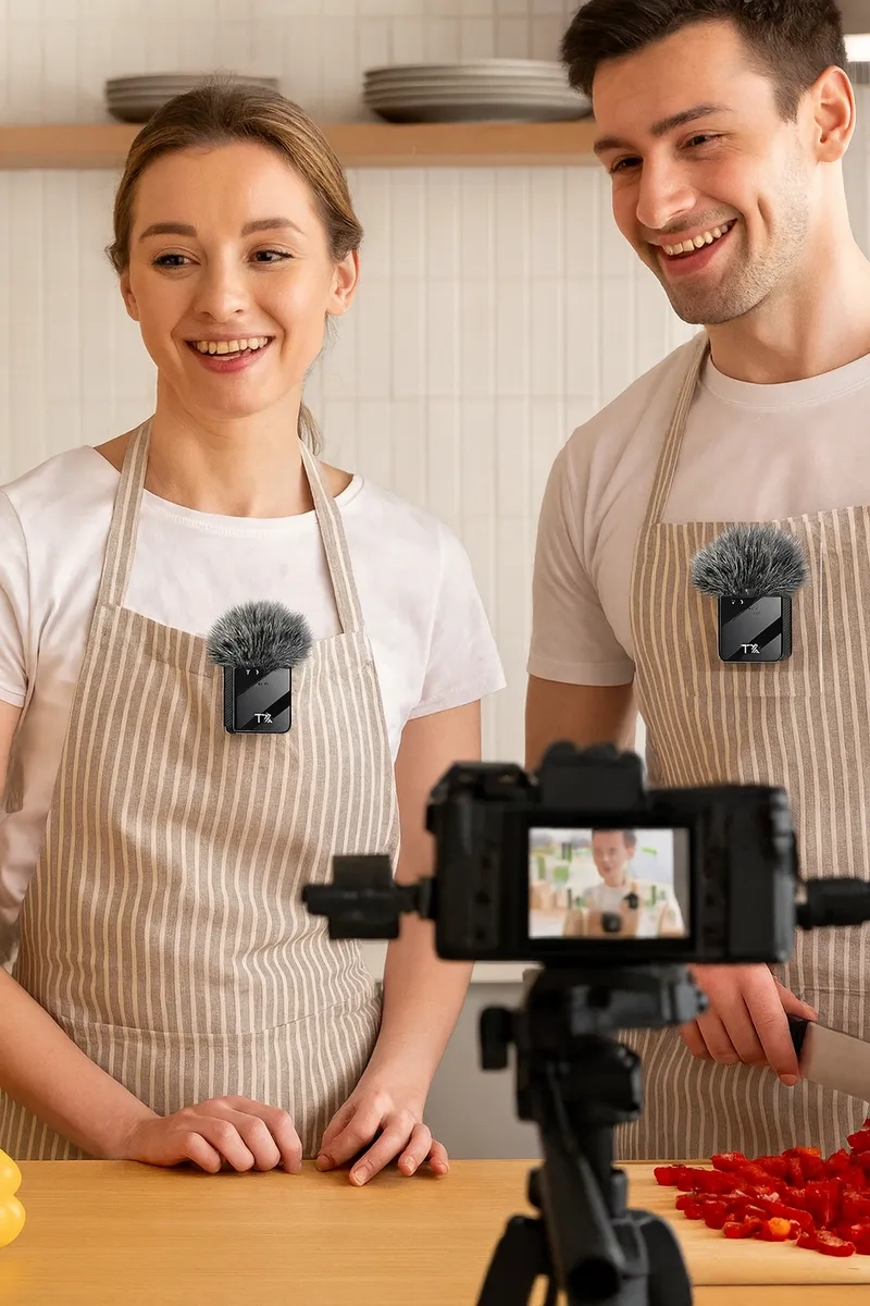 MICROFONO INALAMBRICO F11-2 10H BATERIA PARA CELULAR CAMARA VLOG ENTREVISTAS - 4