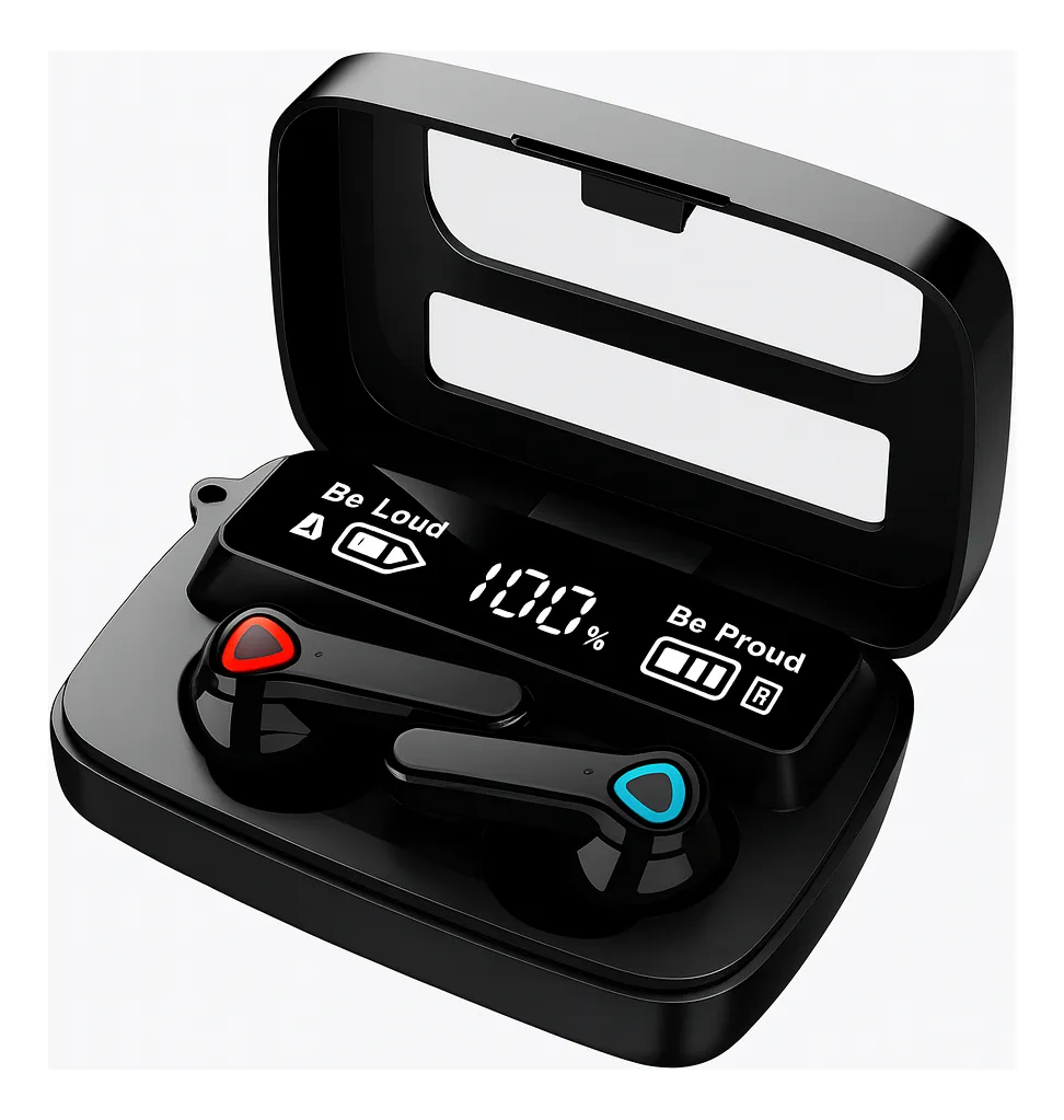 AUDIFONOS INALAMBRICOS M19 PRO BLUETOOTH 5.3 TWS CON POWER BANK Y CARGA RAPIDA NEGRO - 1