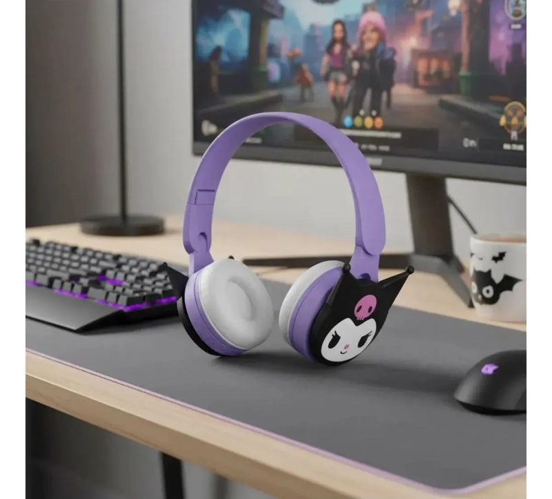 AUDIFONO INFANTIL INALAMBRICO SONIDO HIFI CON MICROFONO COMODO VIOLETA - 5
