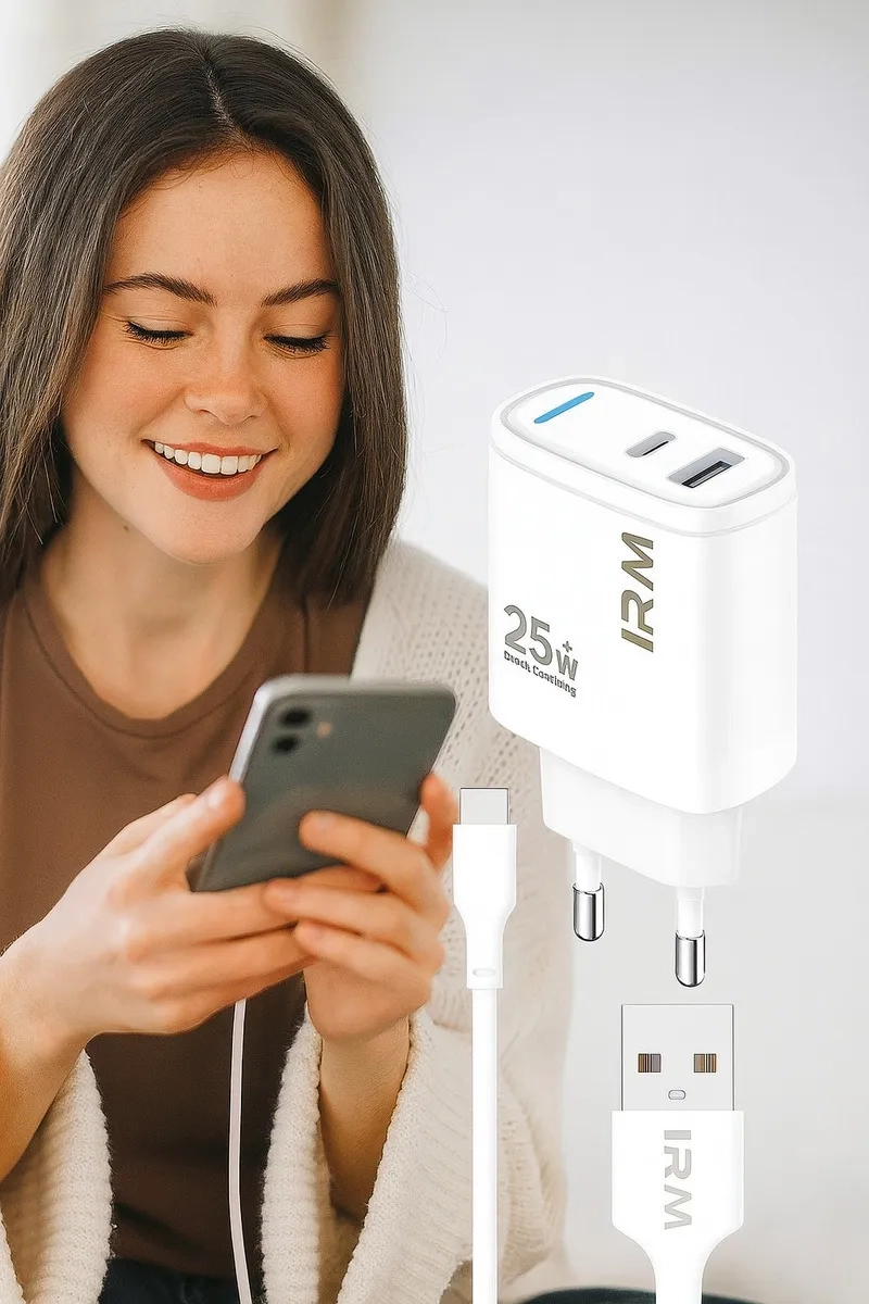 CARGADOR 25W CARGA RAPIDA USB C PARA SAMSUNG GALAXY S20 S21 S22 S23 S24 NOTE10 NOTE20 Z FLIP BLANCO - 3