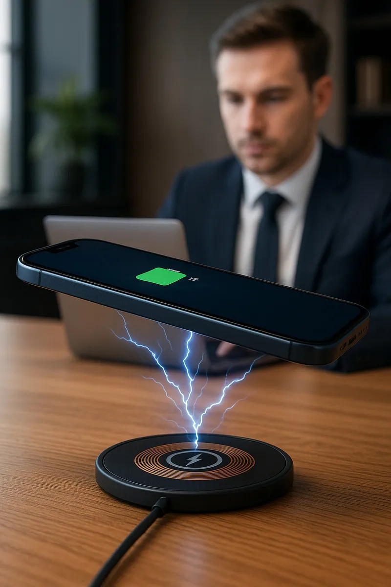 CARGADOR INALAMBRICO MAGNETICO IRM Z9 15W CARGA RAPIDA COMPATIBLE IPHONE SAMSUNG ANDROID NEGRO - 4