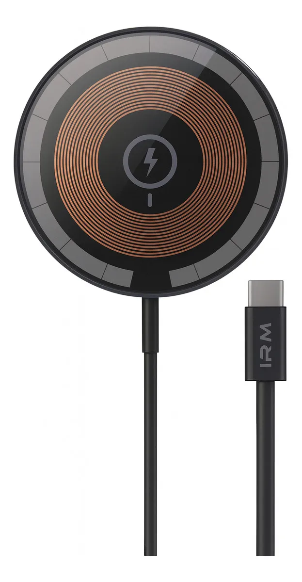CARGADOR INALAMBRICO MAGNETICO IRM Z9 15W CARGA RAPIDA COMPATIBLE IPHONE SAMSUNG ANDROID NEGRO - 5