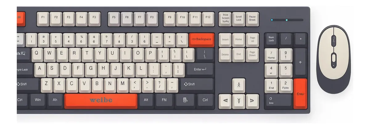 KIT INALAMBRICO TECLADO Y MOUSE WEIBO WB111 QWERTY ALCANCE 10M COLOR GRIS OSCURO/BEIGE - 8
