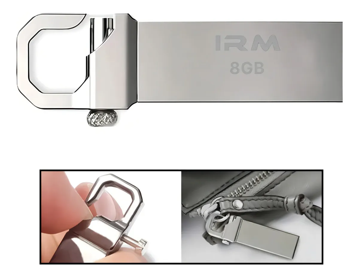 PENDRIVE USB 3.0 FLASH DRIVE 8GB LLAVERO METALICO COLOR PLATEADO ALTA VELOCIDAD - 2