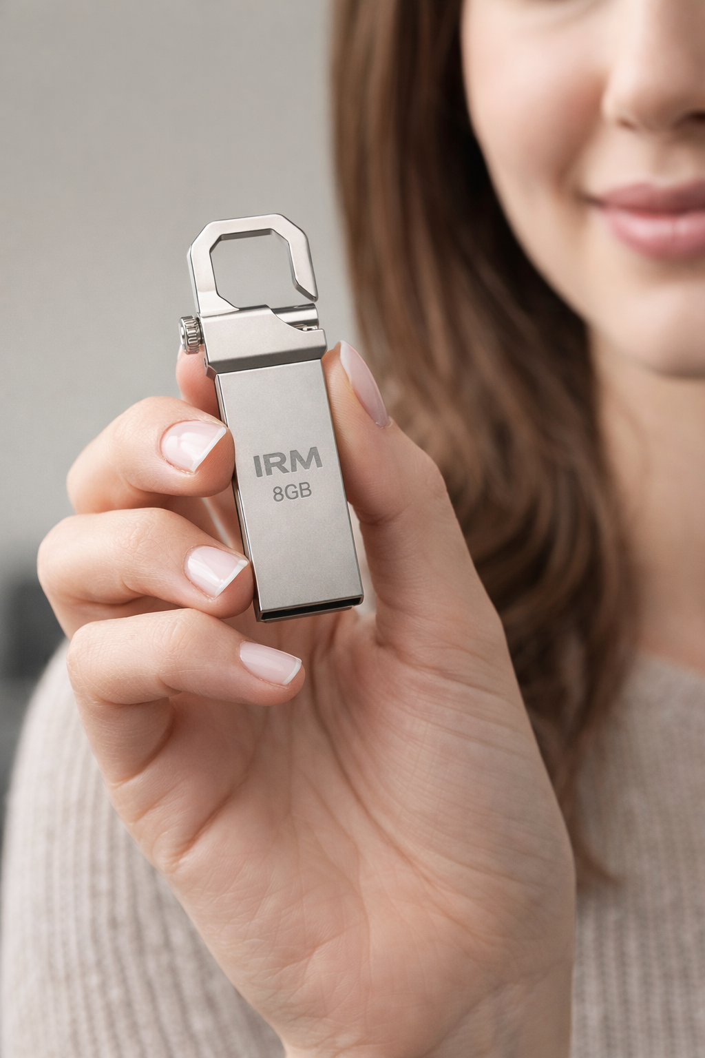 PENDRIVE USB 3.0 FLASH DRIVE 8GB LLAVERO METALICO COLOR PLATEADO ALTA VELOCIDAD - 5