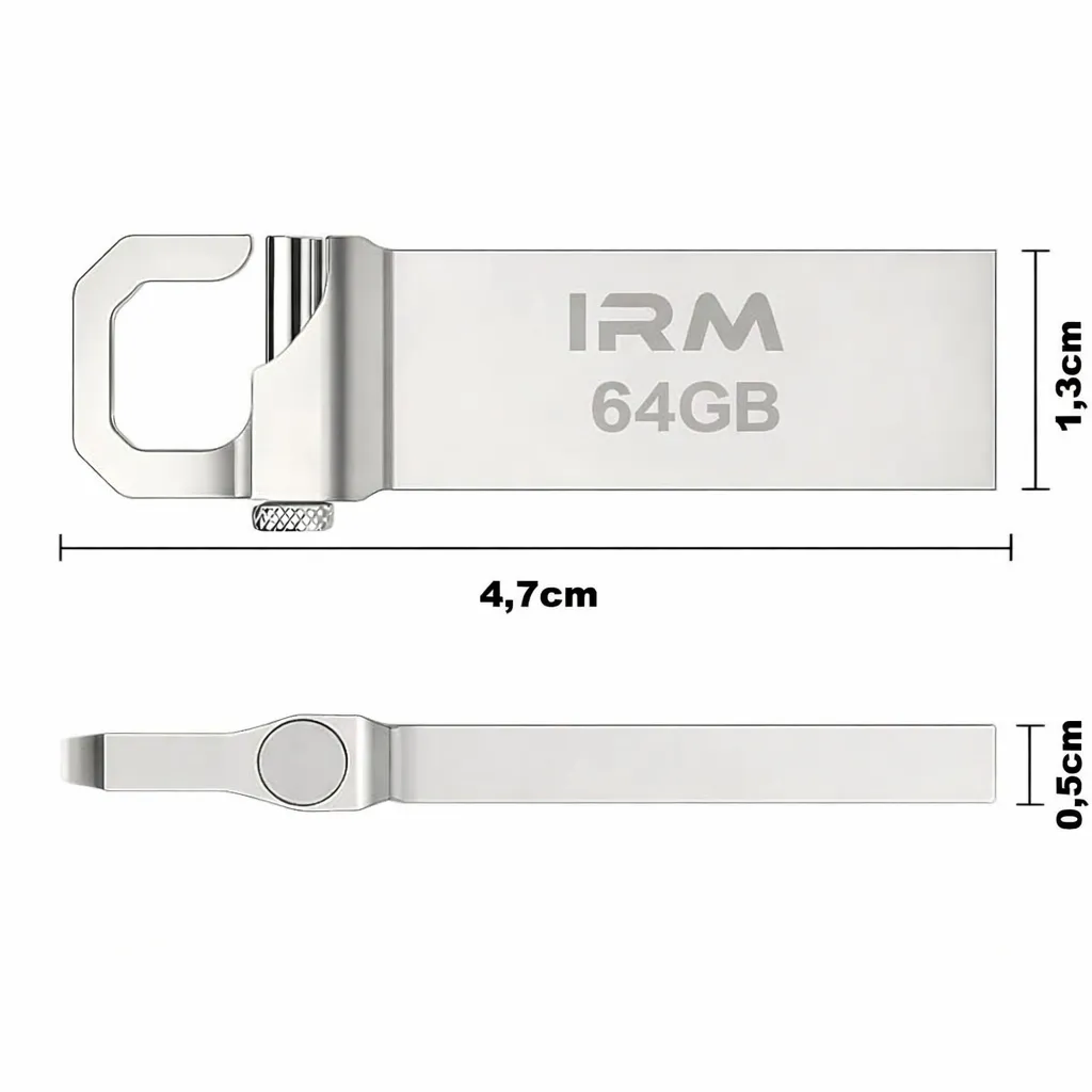 PENDRIVE 64GB USB 3.0 U338 METAL MINI COMPACTO PORTATIL CON CLIP ALTA COMPATIBILIDAD PLATEADO - 3