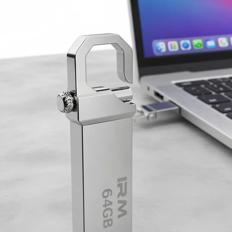 PENDRIVE 64GB USB 3.0 U338 METAL MINI COMPACTO PORTATIL CON CLIP ALTA COMPATIBILIDAD PLATEADO - 5