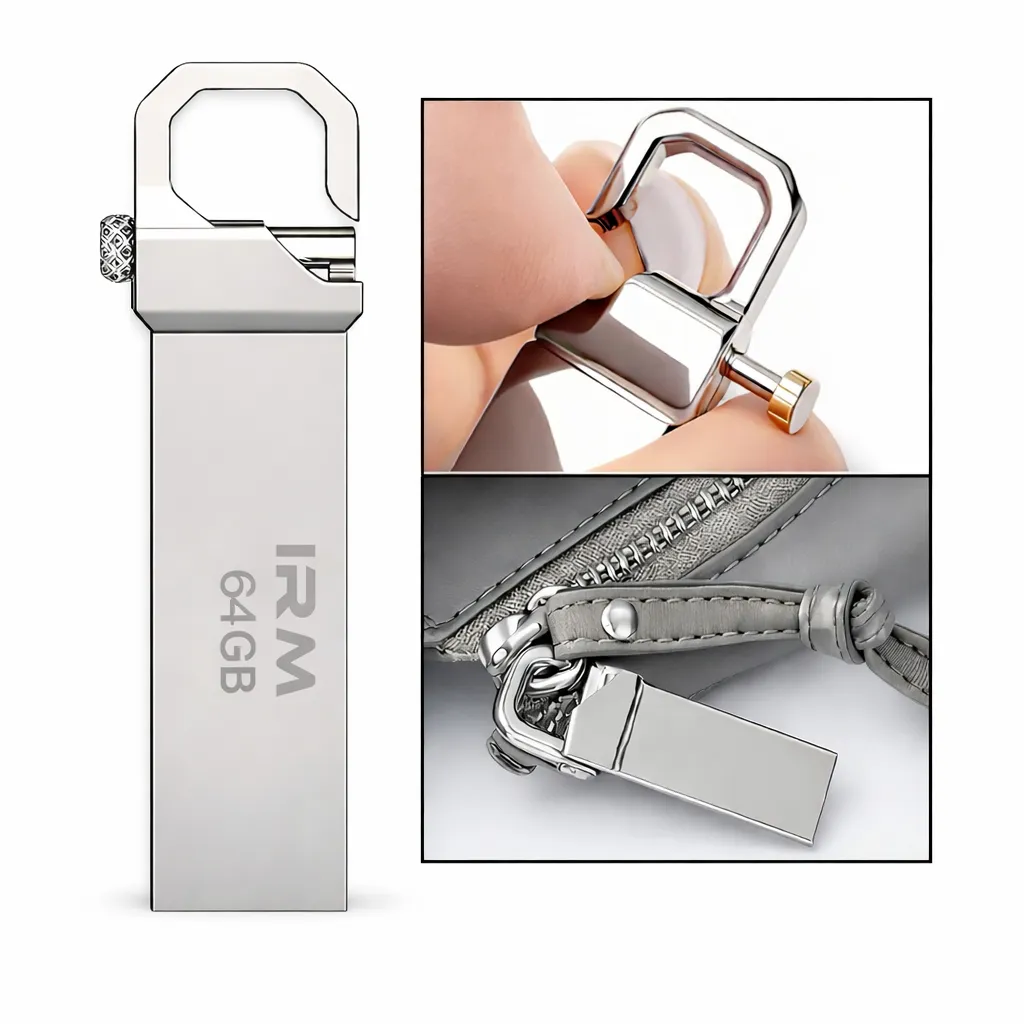 PENDRIVE 64GB USB 3.0 U338 METAL MINI COMPACTO PORTATIL CON CLIP ALTA COMPATIBILIDAD PLATEADO - 7