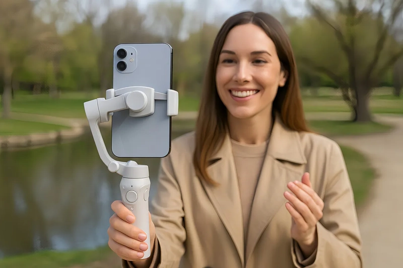 ESTABILIZADOR GIMBAL 3 EJES PLEGABLE CON SEGUIMIENTO FACIAL Y TRIPODE NEGRO - 5