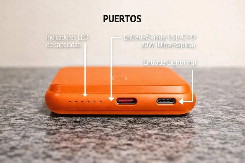 POWER BANK MAGNETICO INALAMBRICO 5000 MAH CARGA RAPIDA - 6