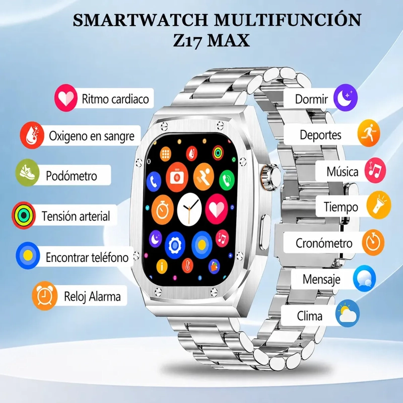 SMARTWATCH Z17 MAX BLUETOOTH PANTALLA AMOLED 2.01' COMPATIBLE ANDROID IPHONE - 2