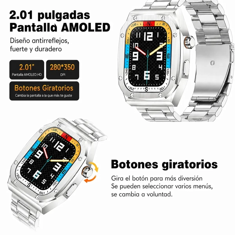 SMARTWATCH Z17 MAX BLUETOOTH PANTALLA AMOLED 2.01' COMPATIBLE ANDROID IPHONE - 7