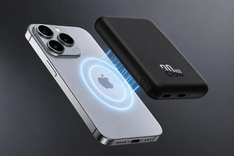 POWER BANK MAGNETICO INALAMBRICO 5000MAH PD 20W COMPATIBLE IPHONE ANDROID - 4