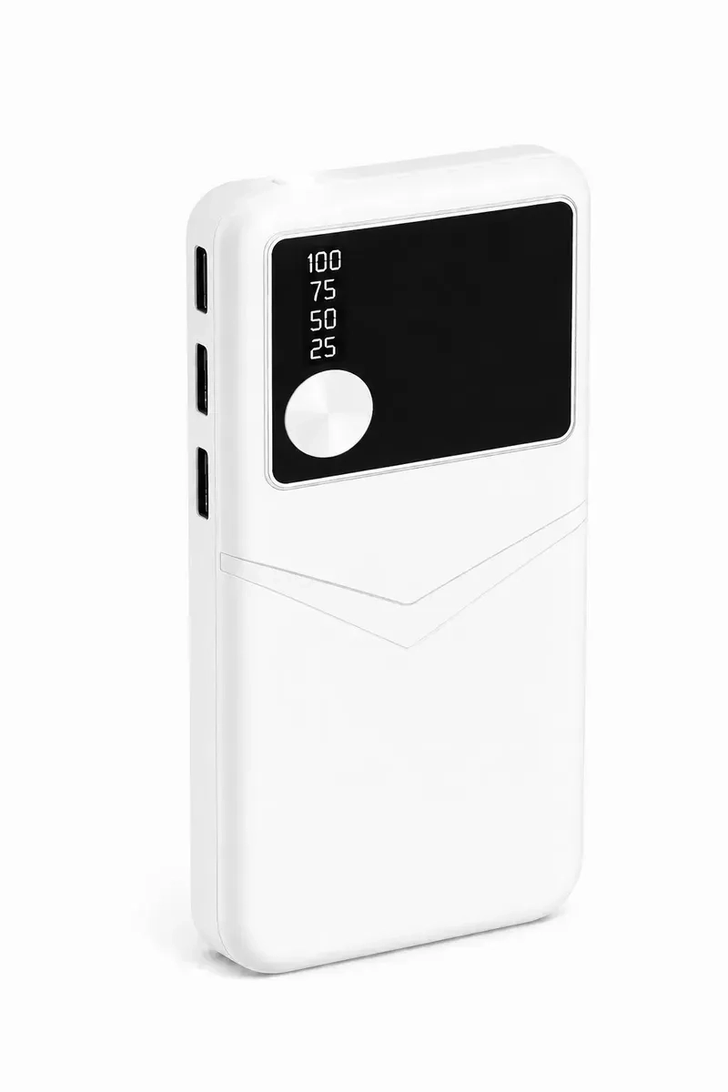 POWER BANK 10000MAH CARGA RAPIDA 3 USB CON PANTALLA DIGITAL Y LINTERNA LED - 4