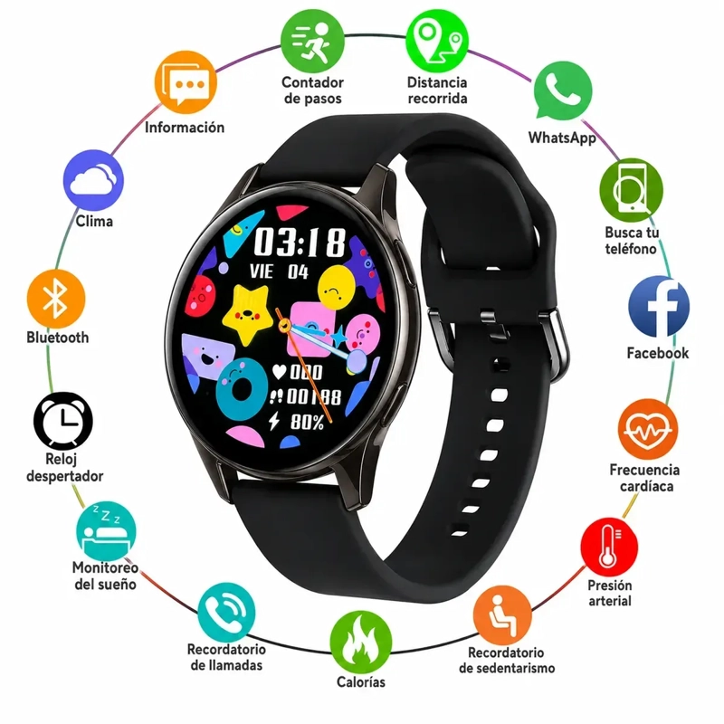SMARTWATCH ACTIVE 2 BLUETOOTH PANTALLA HD MONITOR CARDIACO ANDROID IPHONE - 6