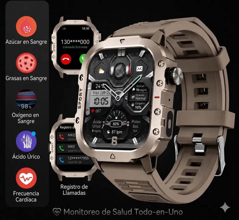 SMARTWATCH DEPORTIVO H11 LLAMADAS BLUETOOTH MONITOR DE SALUD MULTIFUNCION - 3