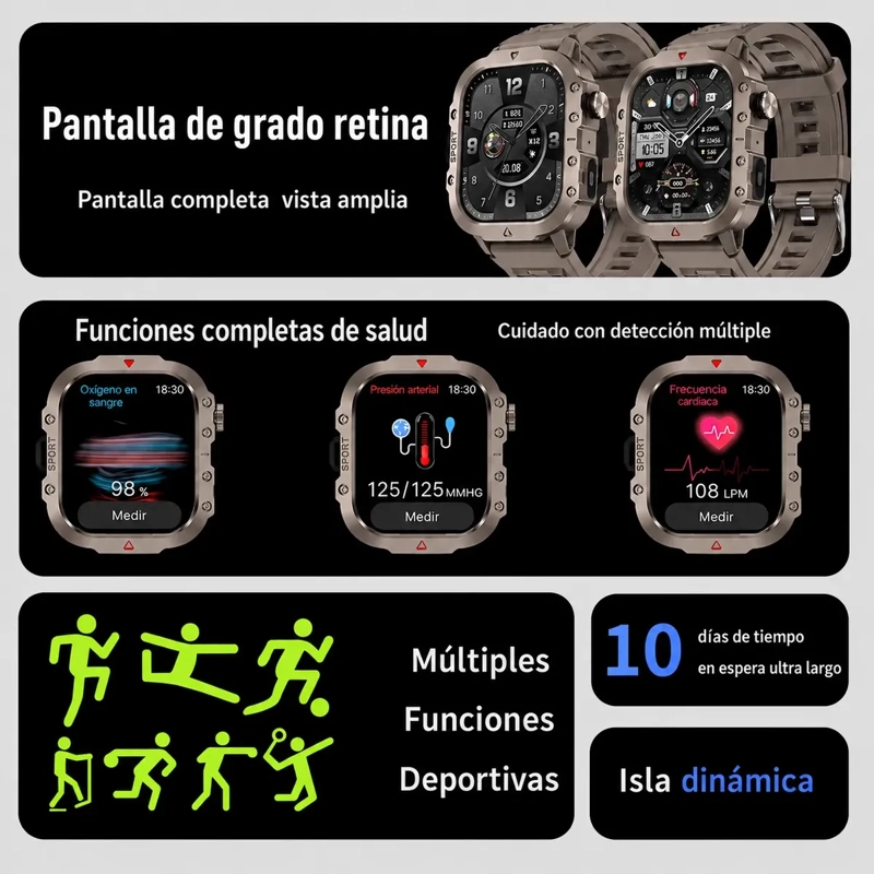 SMARTWATCH DEPORTIVO H11 LLAMADAS BLUETOOTH MONITOR DE SALUD MULTIFUNCION - 7