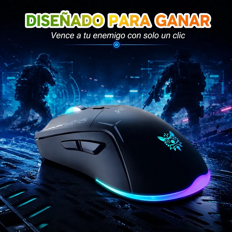 MOUSE GAMER INALAMBRICO ONIKUMA RGB 2.4GHZ 4800 DPI RECARGABLE - 2
