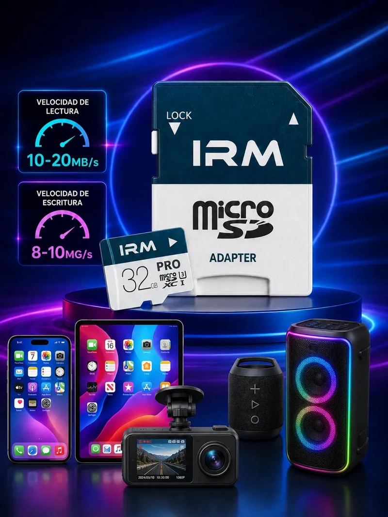 TARJETA MICRO SDHC 32GB CLASE 10 CON ADAPTADOR SD ALTA VELOCIDAD - 7