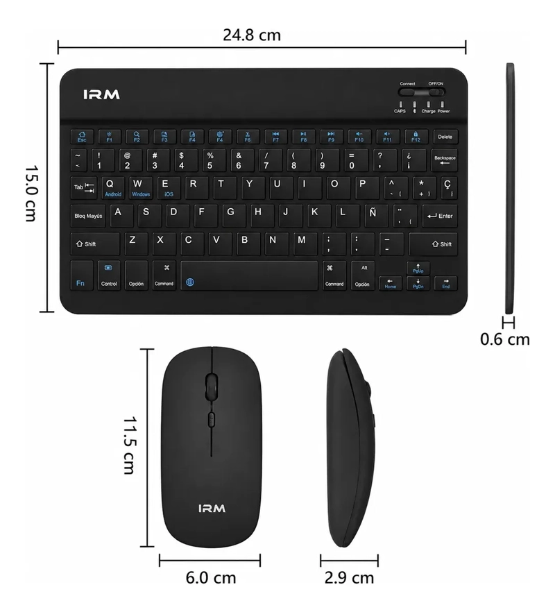 MINI TECLADO Y MOUSE INALAMBRICO QWERTY ESPAÑOL MK-110 RECARGABLE - 5