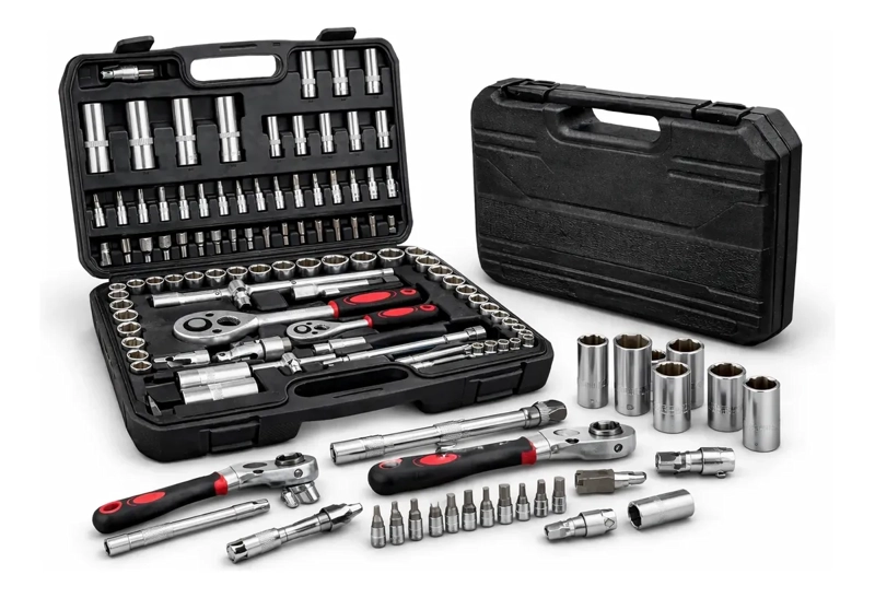 SET DE HERRAMIENTAS 94 PIEZAS CON DADOS Y RATCHET ACERO CROMO VANADIO - 1