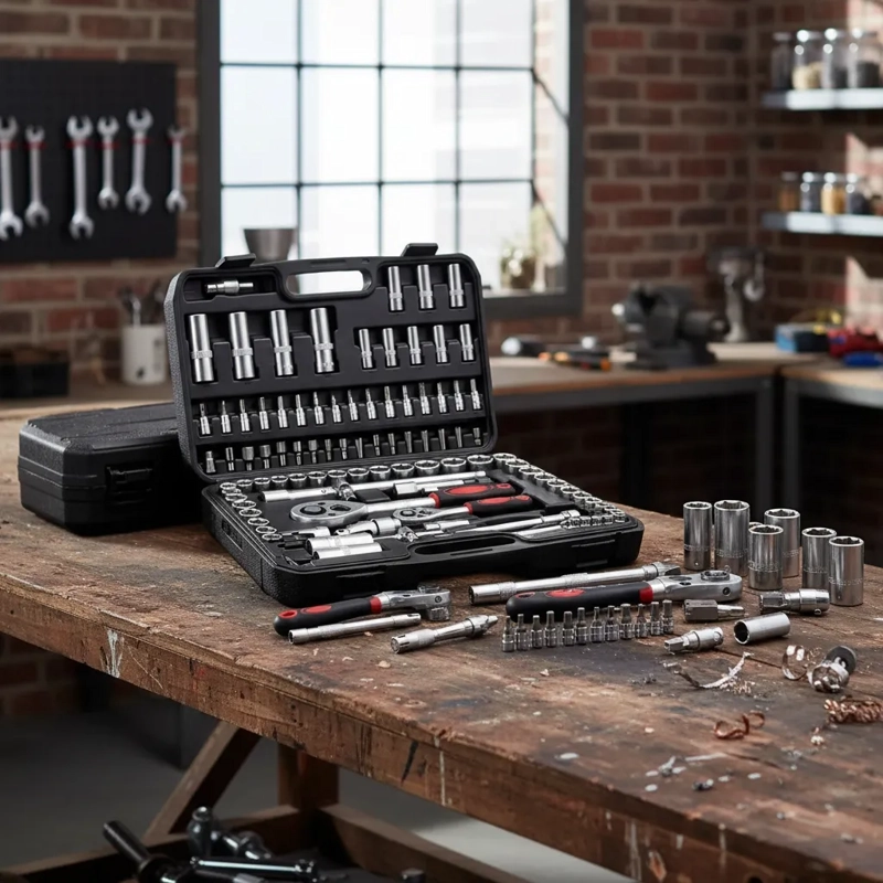SET DE HERRAMIENTAS 94 PIEZAS CON DADOS Y RATCHET ACERO CROMO VANADIO - 4