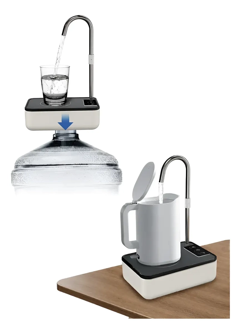 DISPENSADOR DE AGUA RECARGABLE 2 EN 1 PARA BIDON Y MESA PORTATIL USB - 1