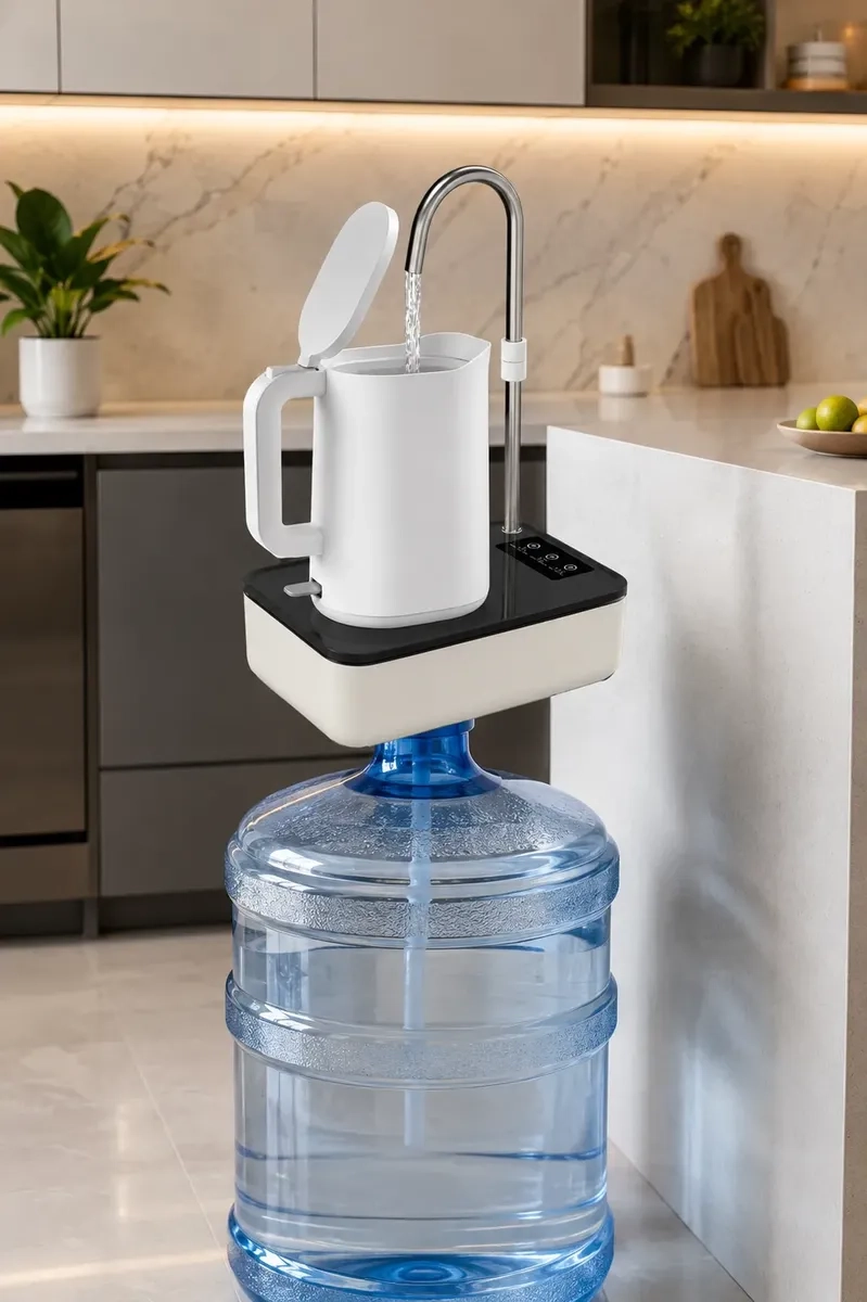 DISPENSADOR DE AGUA RECARGABLE 2 EN 1 PARA BIDON Y MESA PORTATIL USB - 4