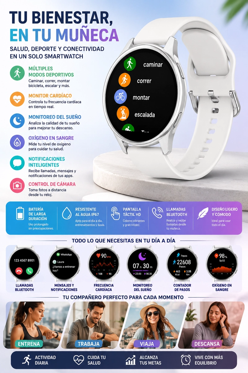SMARTWATCH ACTIVE.2 SPORT CON LLAMADAS BLUETOOTH PARA ANDROID Y IOS - 3
