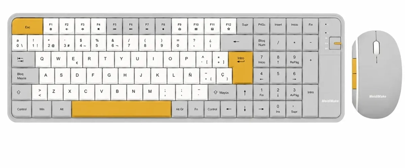 KIT TECLADO Y MOUSE GAMER INALAMBRICOS BLUETOOTH 5.0 Y 2.4GHZ RECARGABLES USB-C - 1