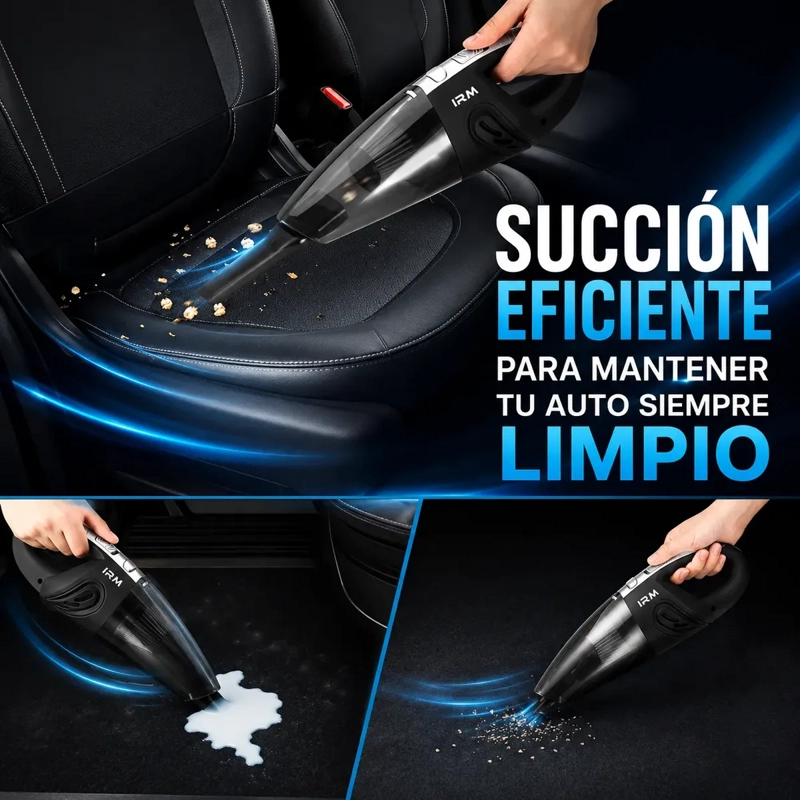 ASPIRADORA DE MANO INALAMBRICA 120W RECARGABLE PARA AUTO Y HOGAR - 2
