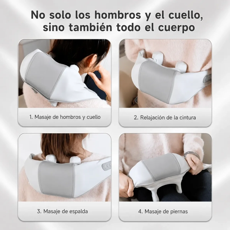 MASAJEADOR ELE CTRICO RECARGABLE 20W PARA CUELLO Y HOMBROS DISEÑO ERGONOMICO - 5