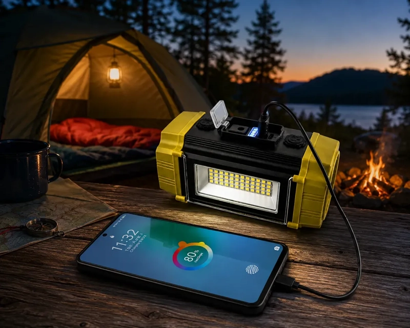 LINTERNA LED MULTIFUNCION RECARGABLE SOLAR USB CON FUNCION POWER BANK - 4