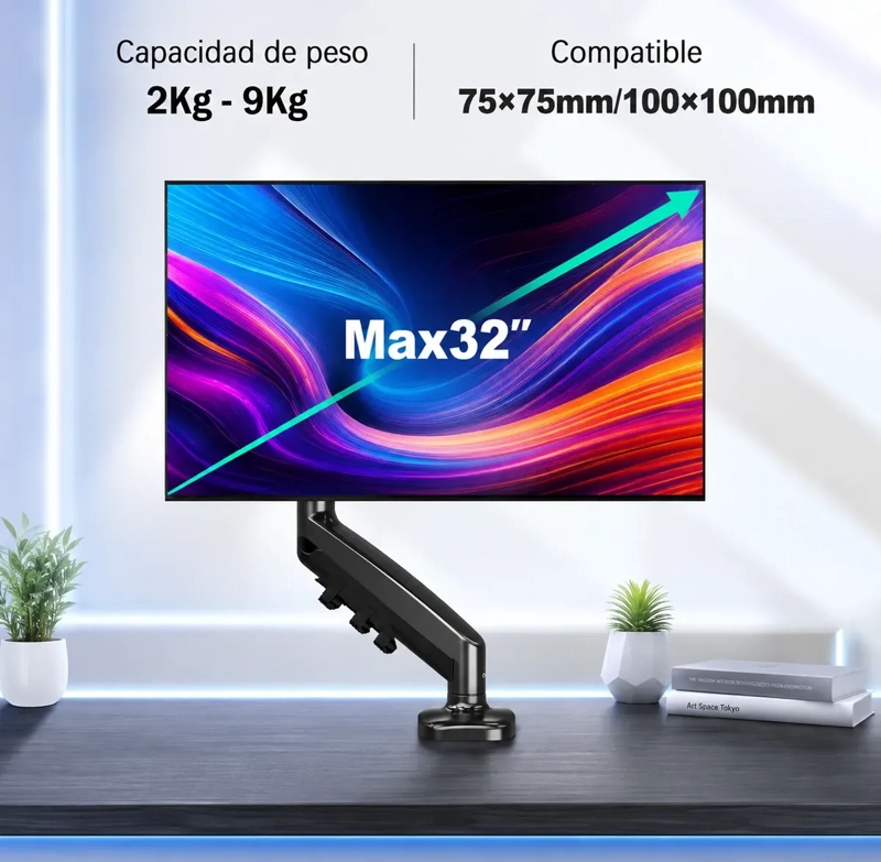 SOPORTE ARTICULADO PARA MONITOR DE 17 A 32 PULGADAS VESA AJUSTABLE - 2