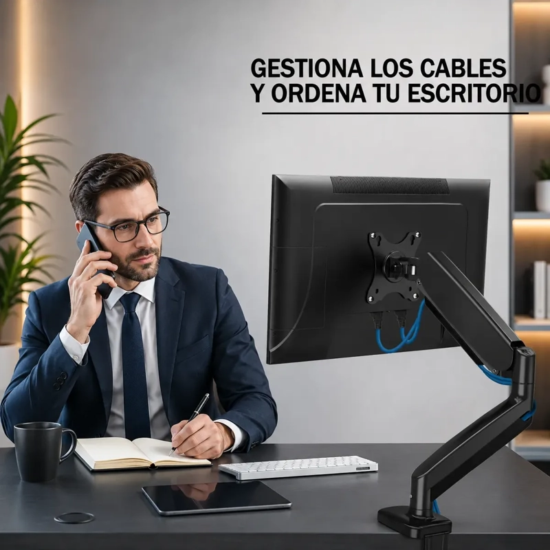 SOPORTE ARTICULADO PARA MONITOR DE 17 A 32 PULGADAS VESA AJUSTABLE - 3