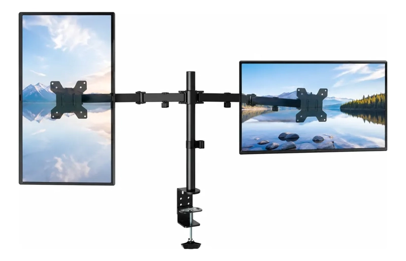 SOPORTE DOBLE ARTICULADO PARA 2 MONITORES VESA DE 14 A 32 PULGADAS AJUSTABLE - 2