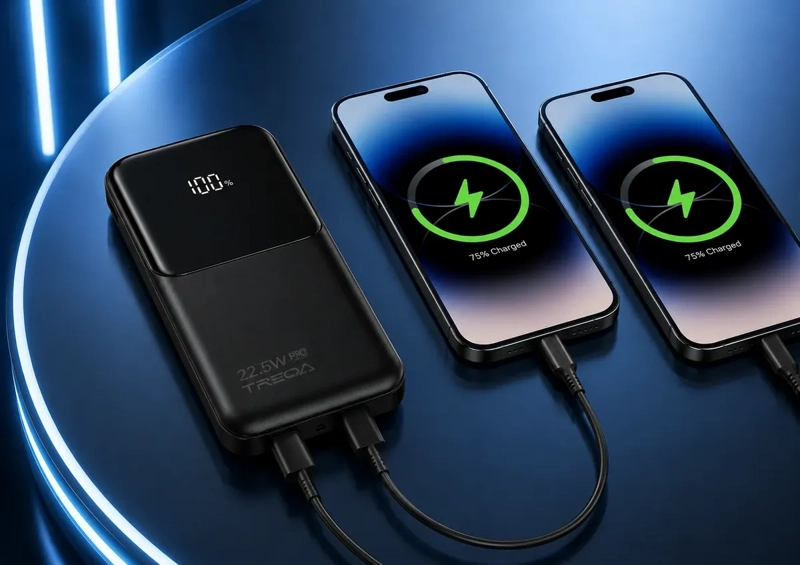 POWER BANK 10000MAH CARGA RAPIDA 22.5W PD CON 4 CABLES INTEGRADOS Y PANTALLA LED - 4