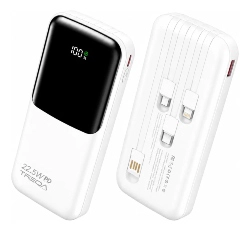 BATERIA PORTATIL 10000MAH 22.5W PD CON 4 CABLES INTEGRADOS Y CARGA RAPIDA - 1