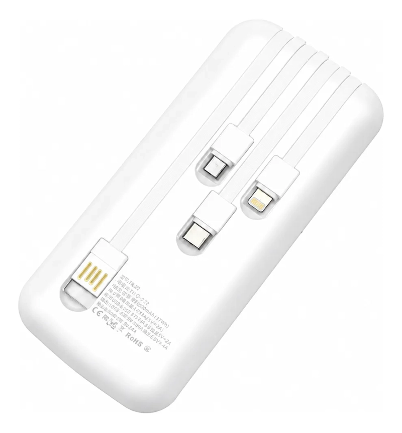 BATERIA PORTATIL 10000MAH 22.5W PD CON 4 CABLES INTEGRADOS Y CARGA RAPIDA - 3