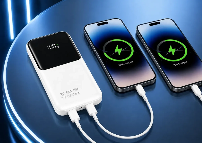 BATERIA PORTATIL 10000MAH 22.5W PD CON 4 CABLES INTEGRADOS Y CARGA RAPIDA - 5