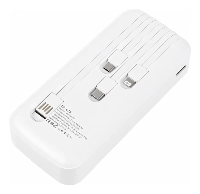 BATERIA EXTERNA POWER BANK 20000MAH CARGA RAPIDA PD 3.0 22.5W PORTATIL - 3